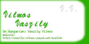 vilmos vaszily business card